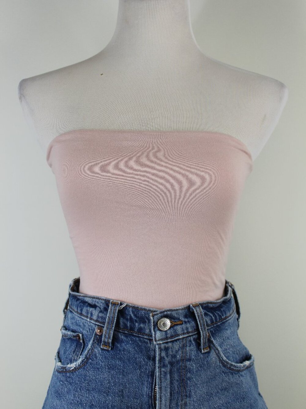 Brandy Melville Strapless Tube Top Stretch Knit Bandeau Basic Fitted Summer